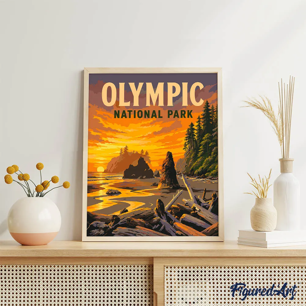 Figured'Art Olympic National Park Schilderen op Nummer Washington