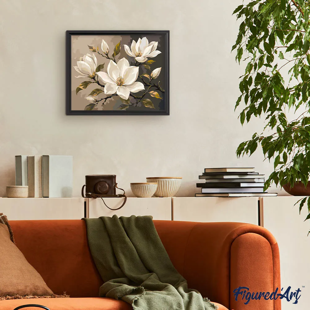 Figured'Art Magnolia Elegantie schilderen op nummer 40x50cm bloemen