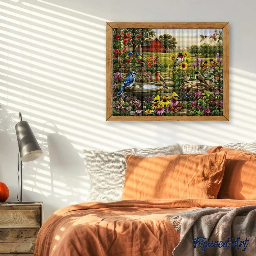 Figured'Art Tuin van zangvogels diamond painting 40x50cm full drill
