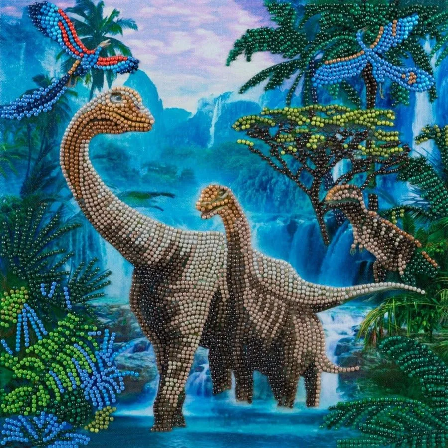 Craft Buddy Crystal Art Jurassic Jungle canvas 30x30cm dino