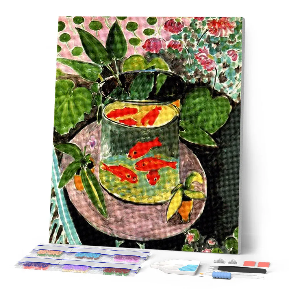 Figured'Art Matisse Goudvissen diamond painting 40x50cm full drill