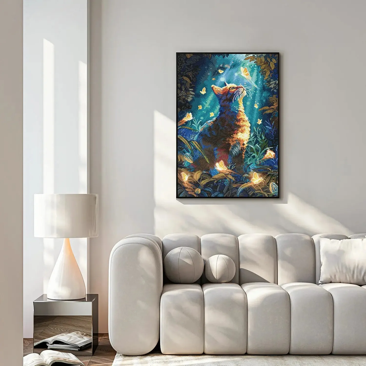 ARTDOT Butterfly Cat diamond painting kat 47,5x70cm vierkant