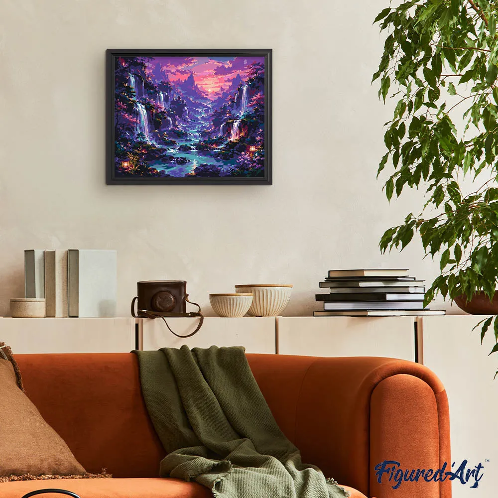 Figured'Art Mystiek Waterval Dal schilderen op nummer 40x50 cm gevorderd