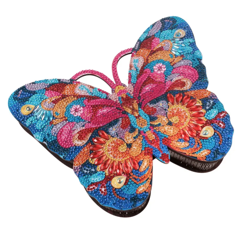 Craft Buddy Crystal Art Bright Butterfly sieradendoos kit MDF