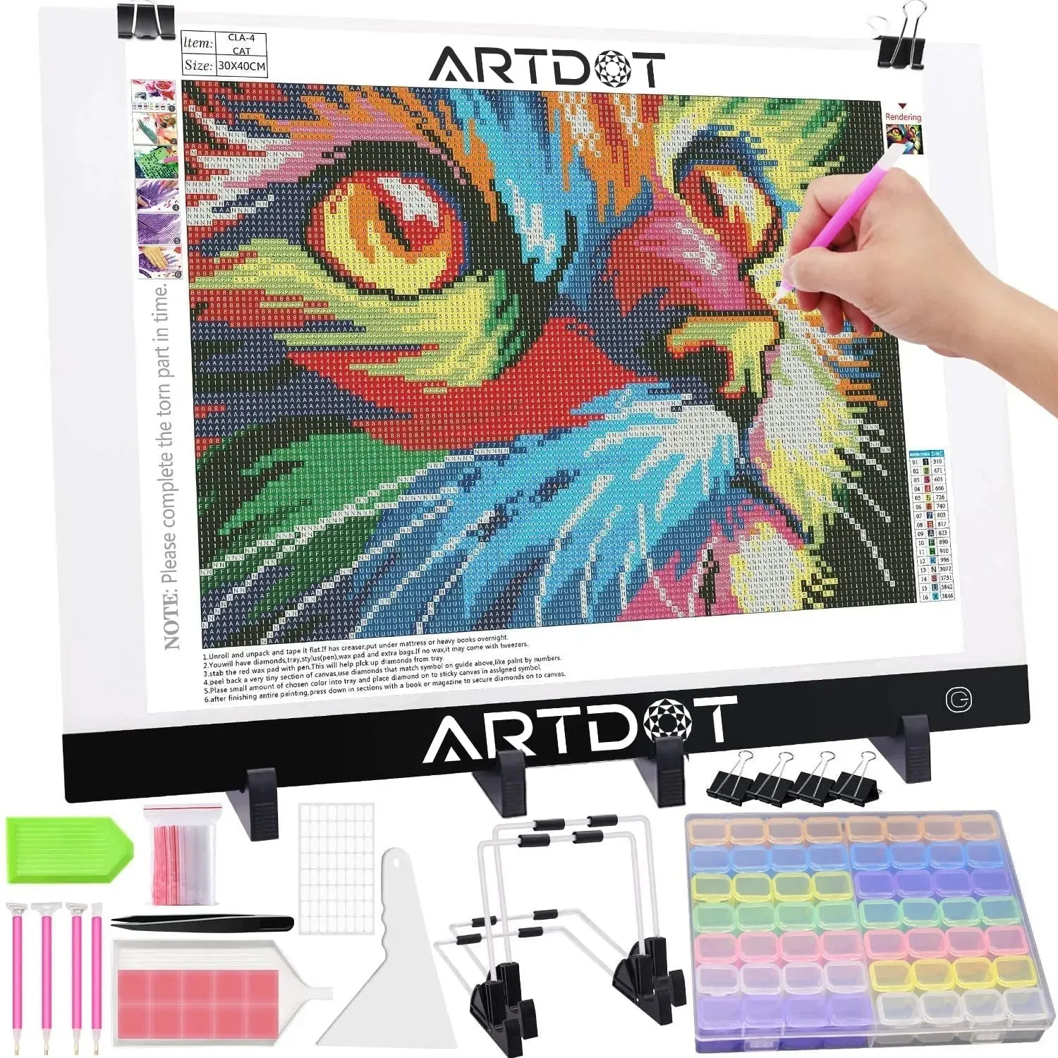 ARTDOT Lightpad A4 Lichttafel diamond painting dimbaar