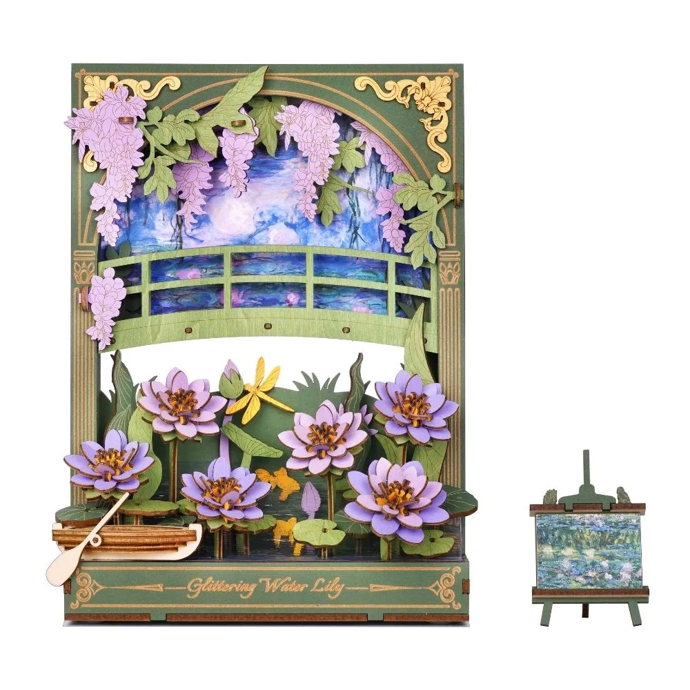 Figured'Art Glinsterende Waterlelie 3D puzzel hout 237 LED