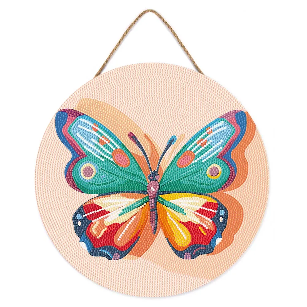 Figured'Art Vlinder diamond painting op hout 30cm