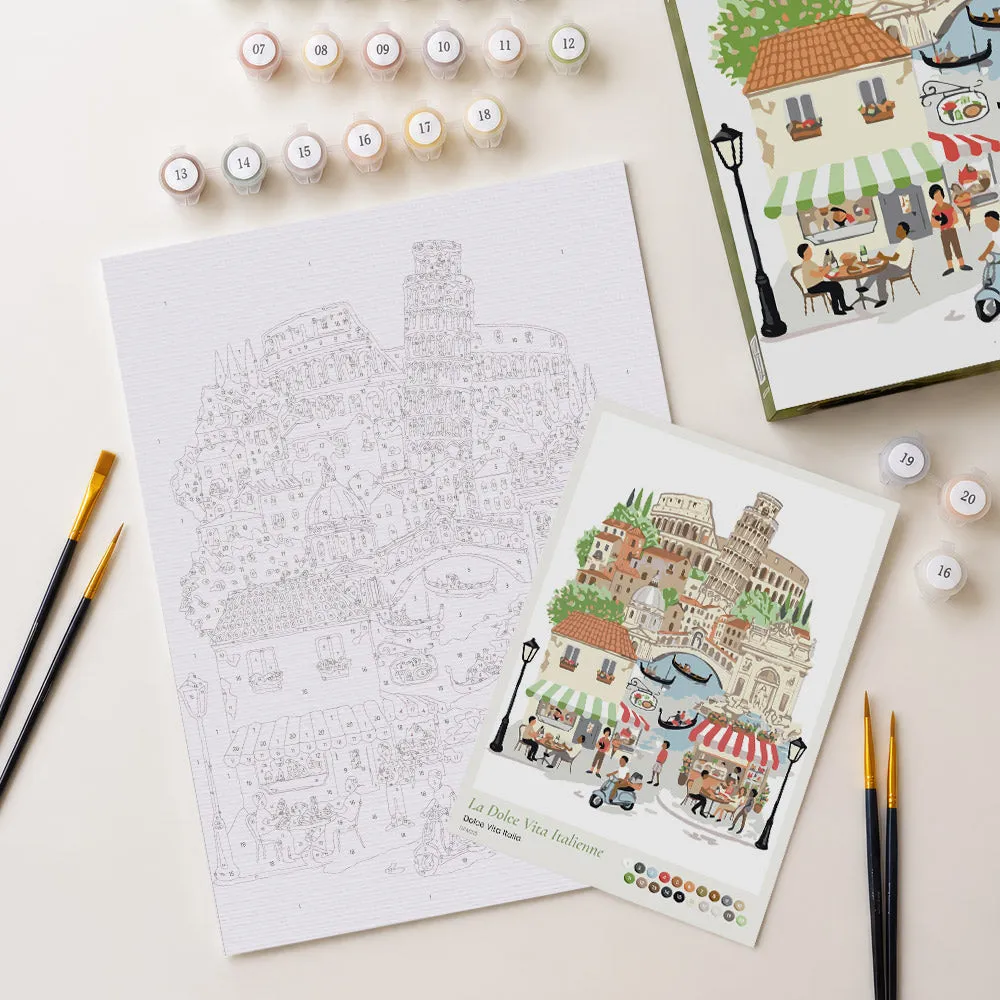 Figured'Art Dolce Vita Italië schilderen op nummer cadeauset 24,5x32,5cm