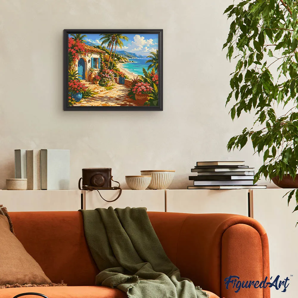 Figured'Art Schilderen op Nummer Mediterrane Kustvlucht 40x50 cm stad