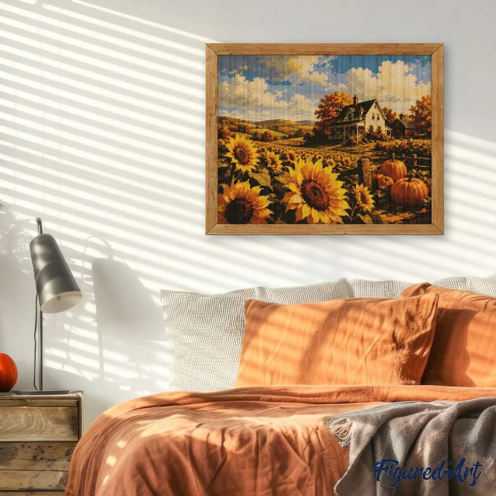 Figured'Art Zonnebloemenveld diamond painting 40x50 cm bloemen