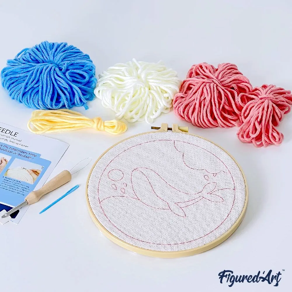 Figured'Art Punch Needle Kerstboom 2 pakket 20x20 cm wol