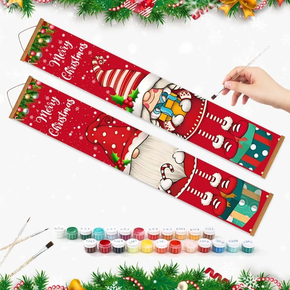 Figured'Art Zoete Kabouters deur banner schilderen op nummer 20x120 cm