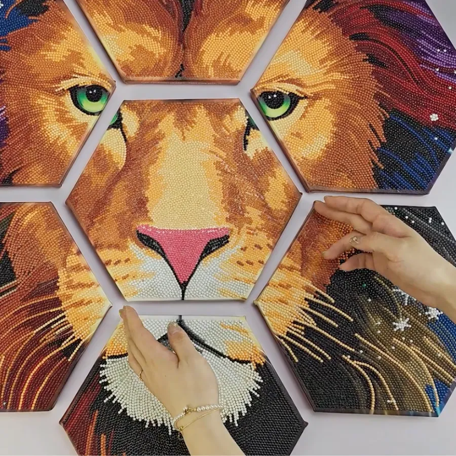 Craft Buddy Crystal Art Majestic Lion wanddecoratie 7-delig leeuw
