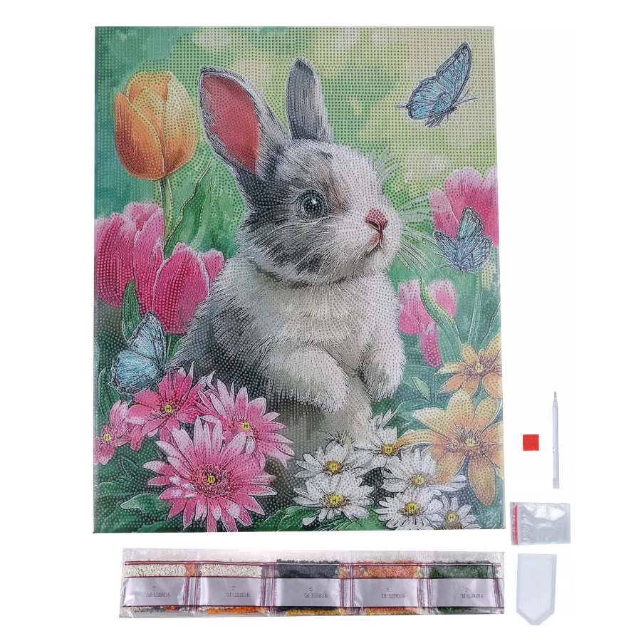 Craft Buddy Crystal Art Little Rabbit canvas 40x50 cm full crystal