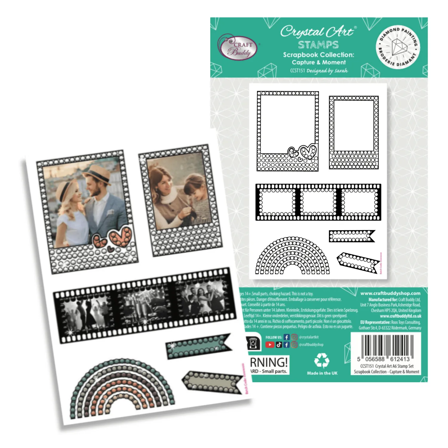 Craft Buddy Crystal Art Capture & Moment stempelset A6 scrapbook