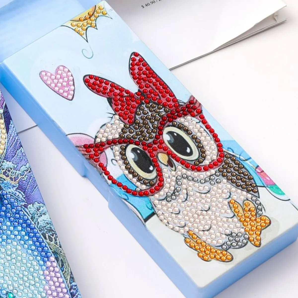 Figured'Art Uil diamond painting pennenhouder 21x7x3 cm glans