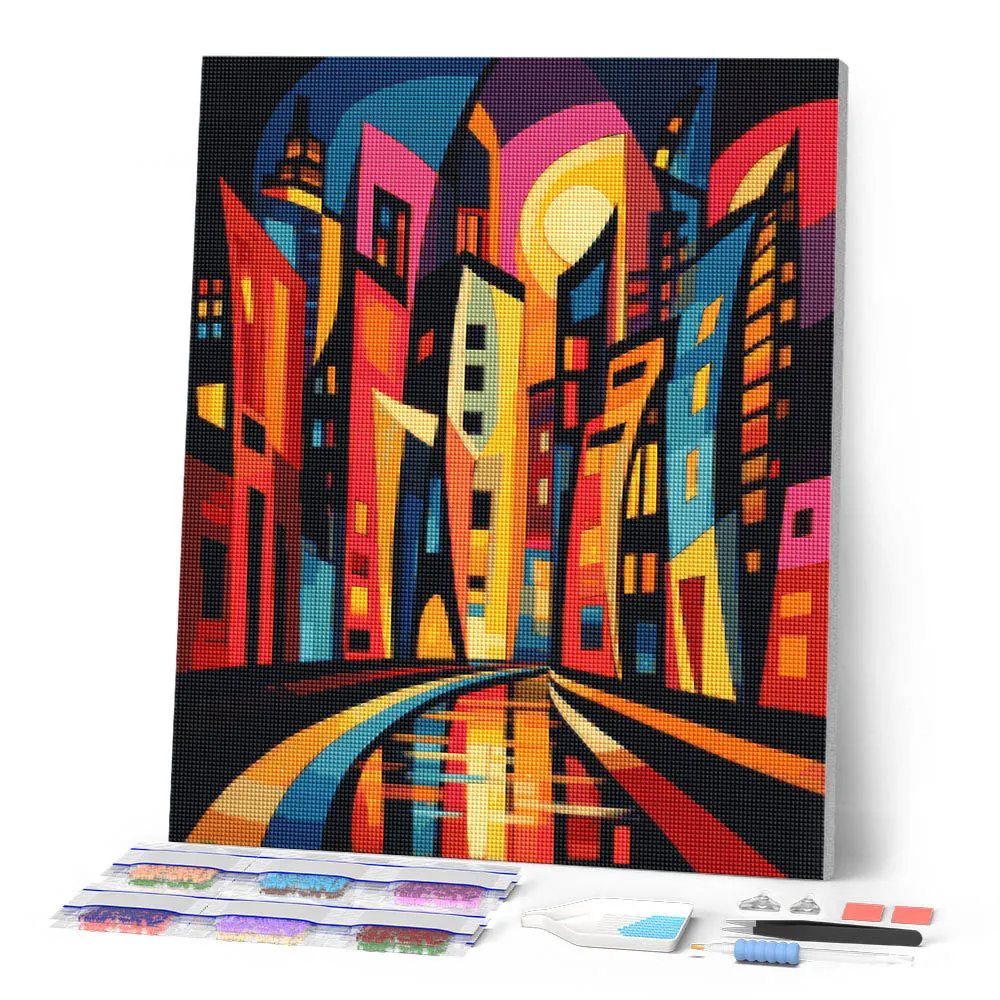 Figured'Art Wolkenkrabbers diamond painting 40x50 cm abstract