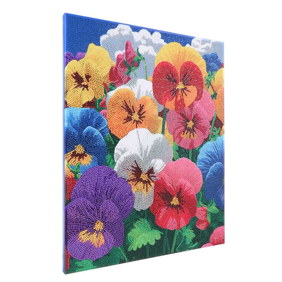 Craft Buddy Crystal Art Perfect Pansies canvas 40x50cm viooltjes