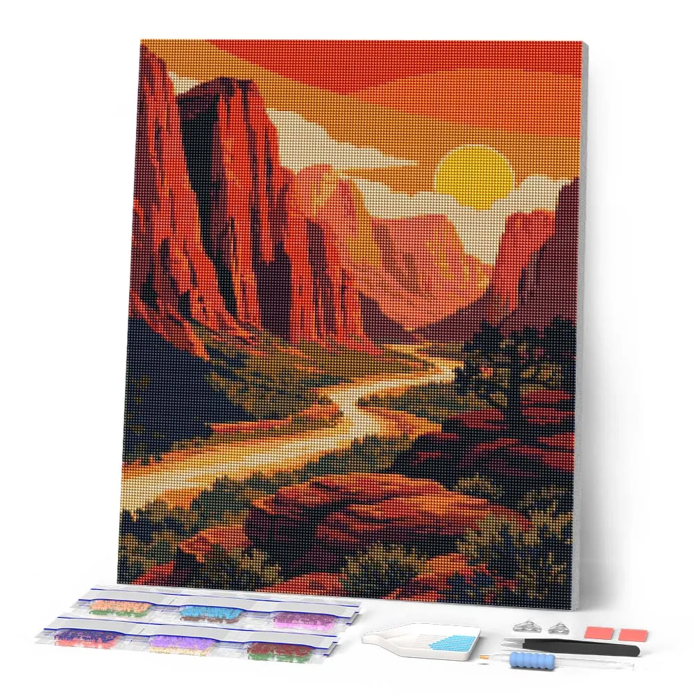 Figured'Art Diamond Painting Zion National Park Utah Landschap
