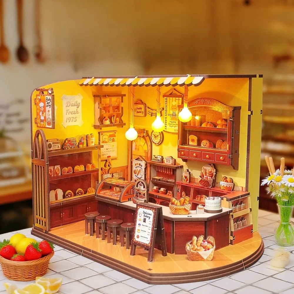 Figured'Art Tijdloze Bakkerij 3D puzzel miniatuurhuisje LED
