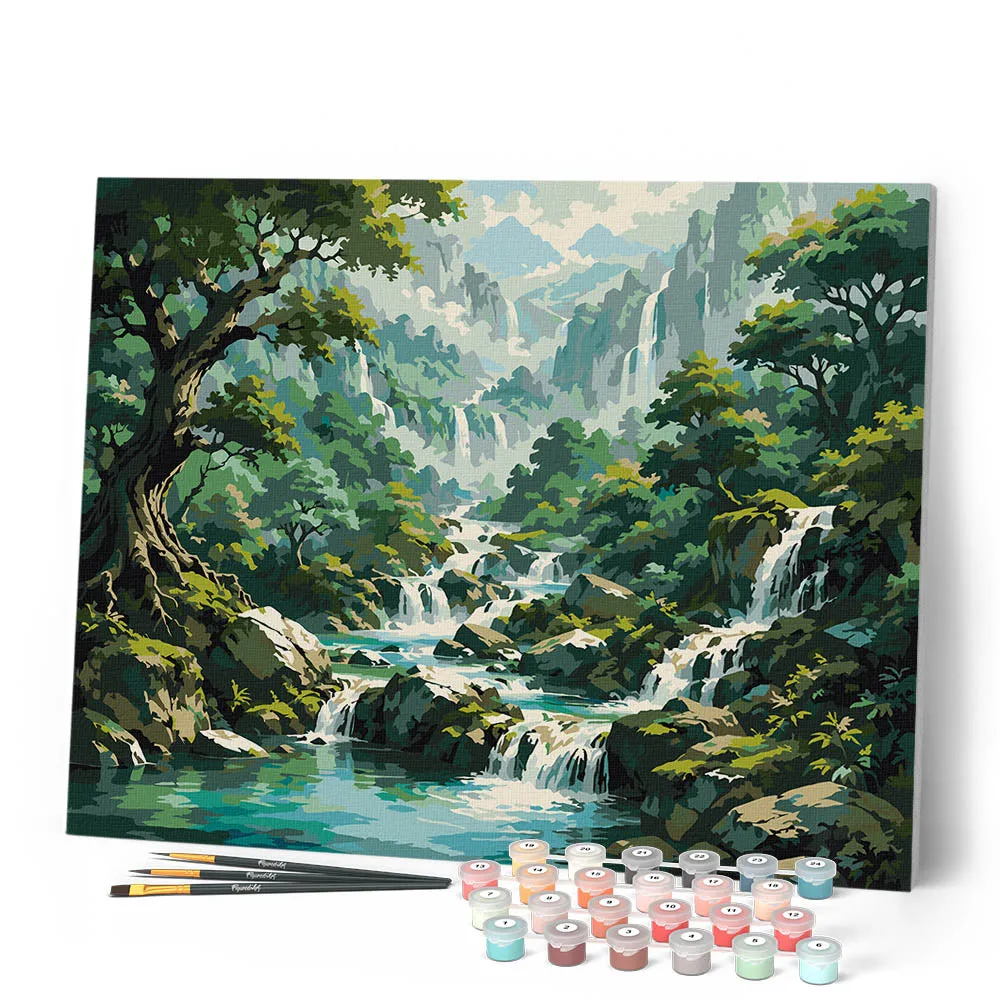 Figured'Art Vallei van de Watervallen schilderen op nummer 40x50cm