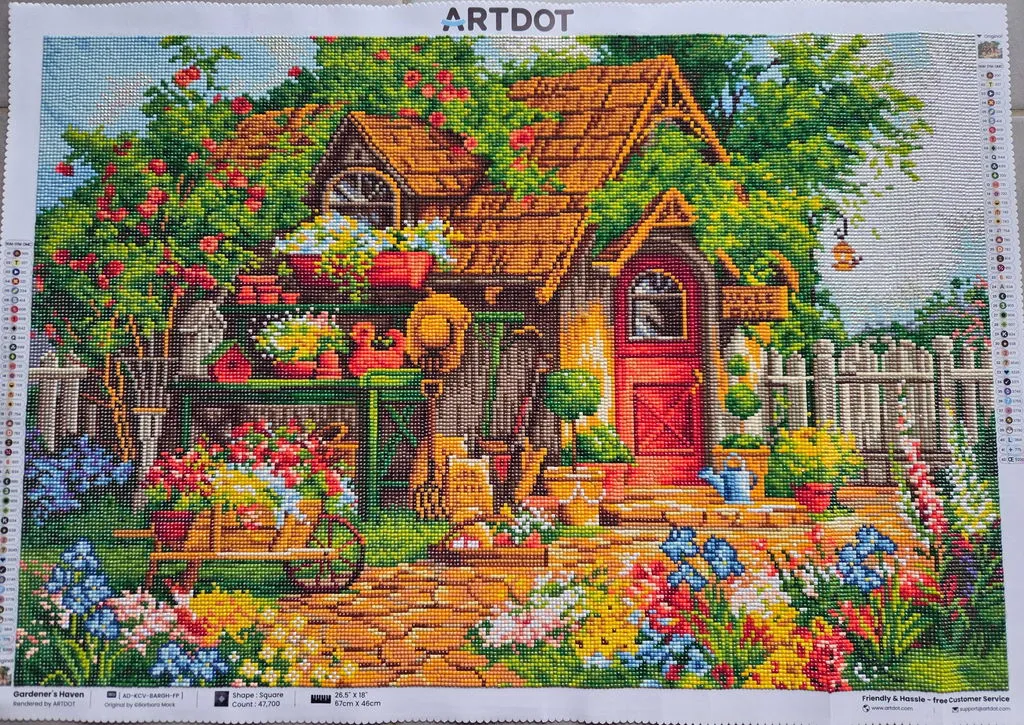 ARTDOT Tuiniersparadijs diamond painting vierkant 67x45 cm