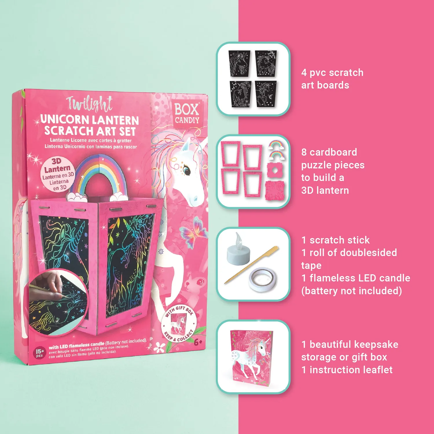 Box Candiy Twilight Unicorn Lantern kras lantaarn