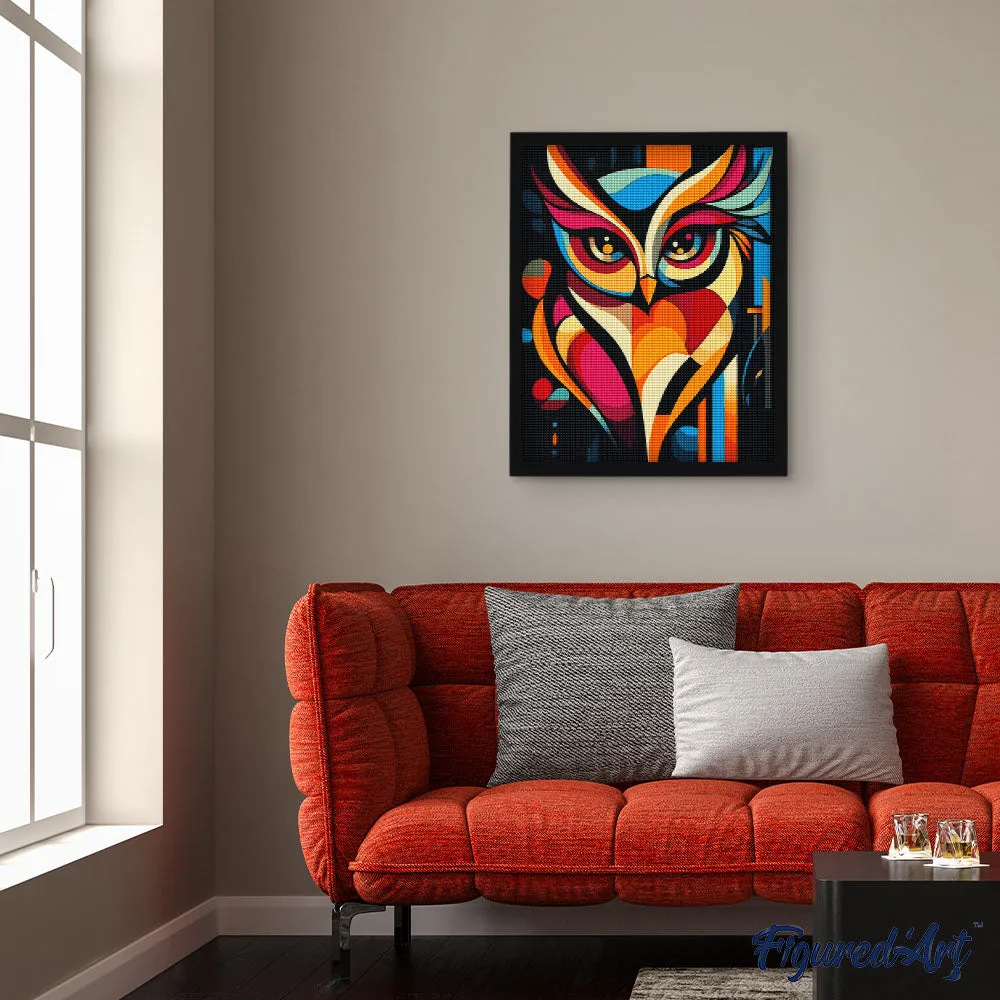 Figured'Art Gedurfd Abstract Uil diamond painting 40x50 cm uil