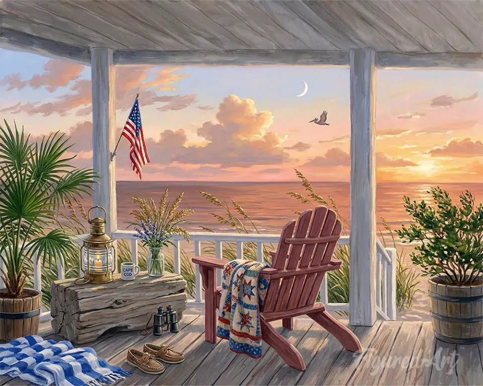 Figured'Art Avondgloed aan zee diamond painting 40x50 cm