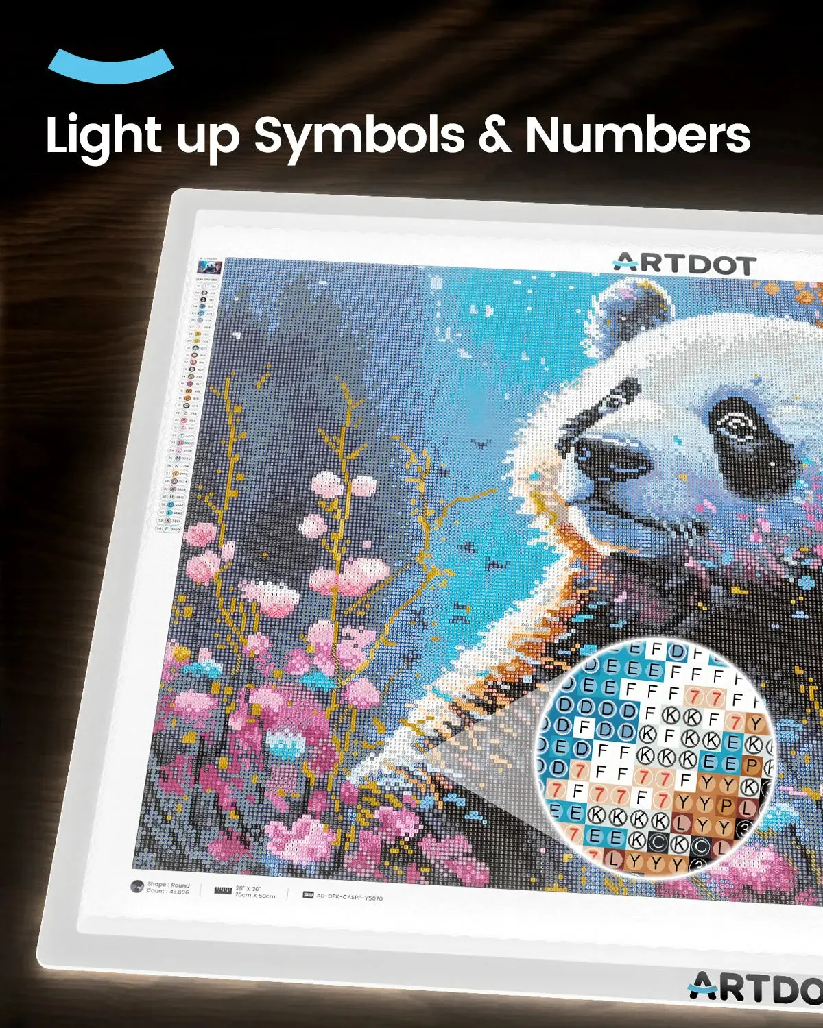 ARTDOT A3 lichtpad diamond painting LED 45x30,8 cm dimbaar