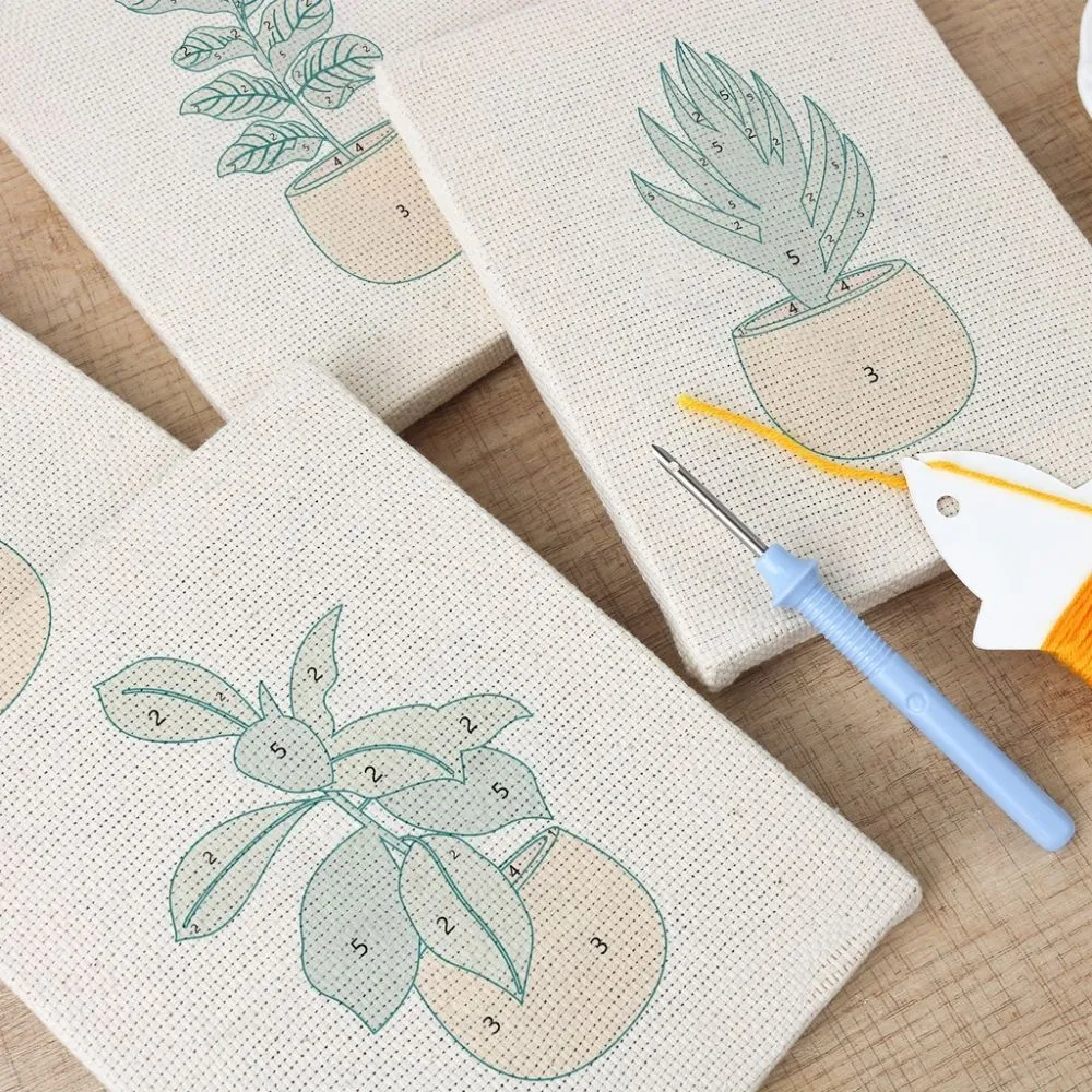 Figured'Art Stedelijke Jungle 1 punch needle set 15x20 cm 4 stuks