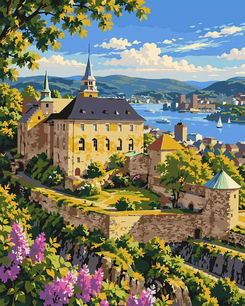 Figured'Art Fort Akershus Oslo schilderen op nummer 40x50 cm