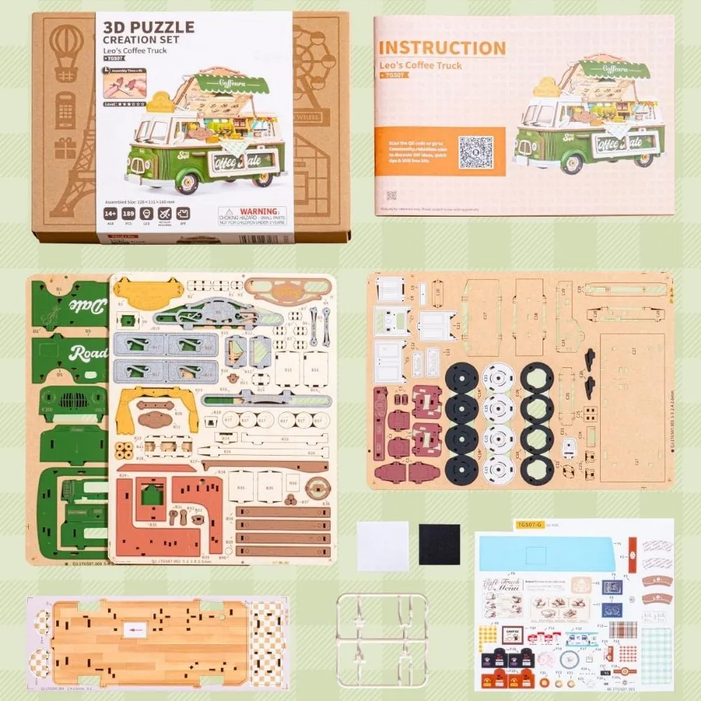 Figured'Art Leo’s Koffiewagen 3D Puzzel 189 Stukjes
