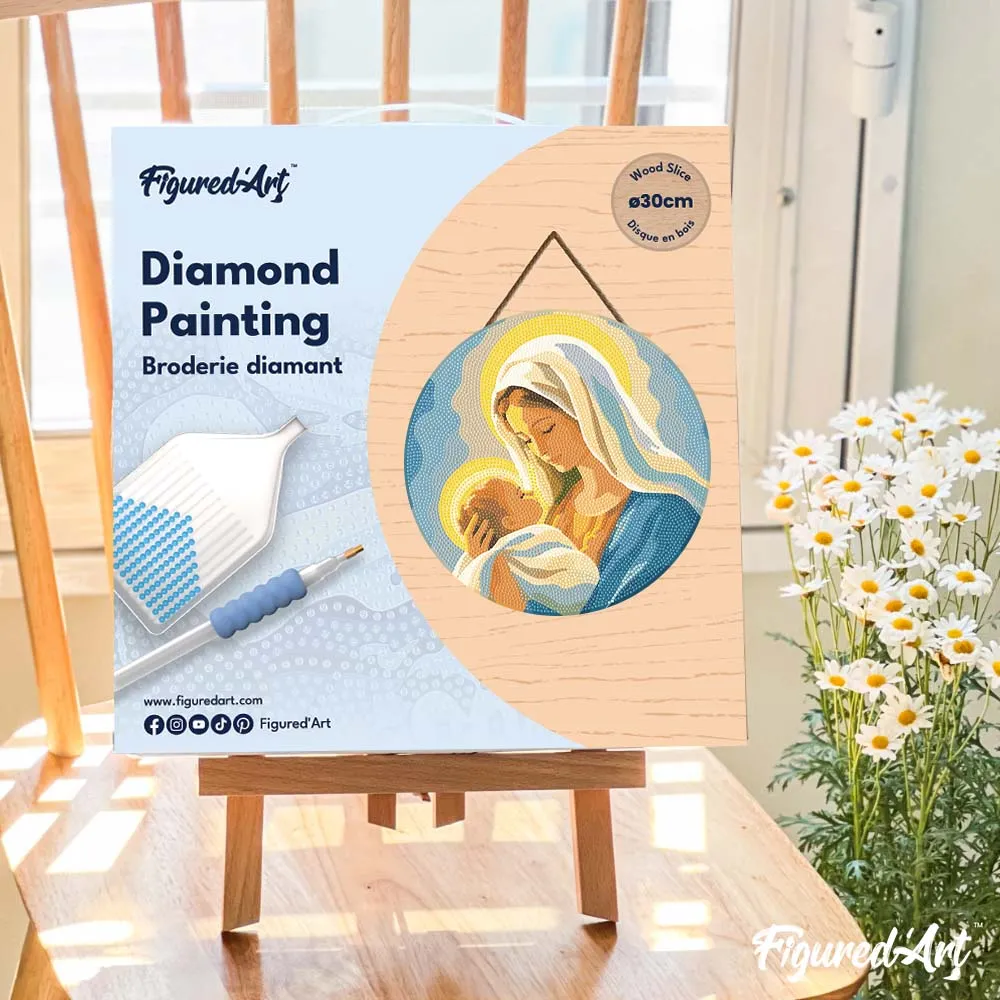 Figured'Art Maria-gebed Diamond Painting Hout 30 cm
