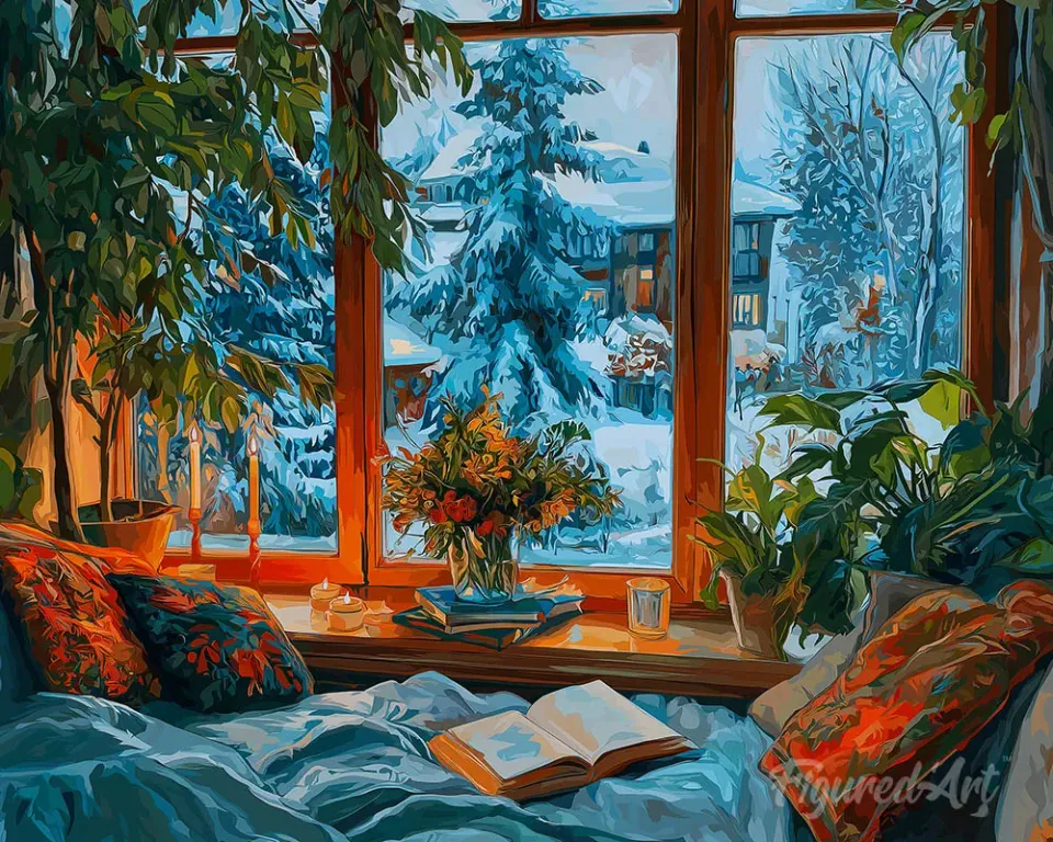Figured'Art Knusse Winteravond diamond painting 40x50 cm