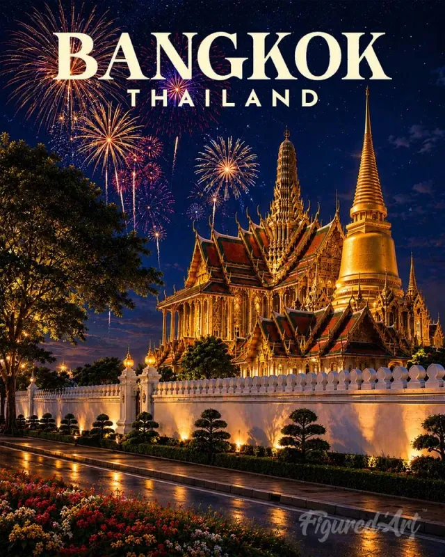 Figured'Art Reisposter Bangkok schilderen op nummer 40x50cm gemiddeld