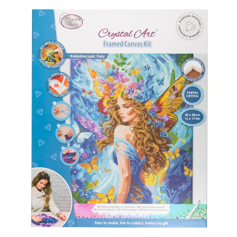 Craft Buddy Crystal Art Kaleidoscopic Fairy diamond painting canvas 40x50cm