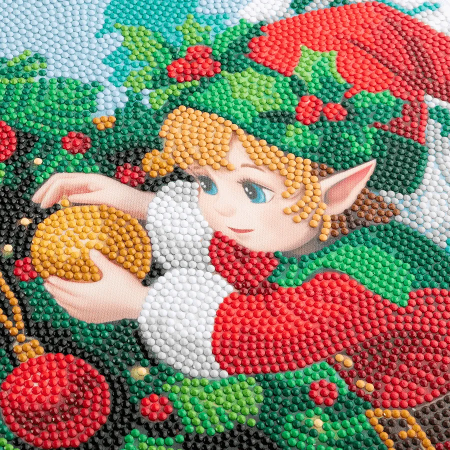 Craft Buddy Crystal Art Christmas Elf canvas 40x50 cm