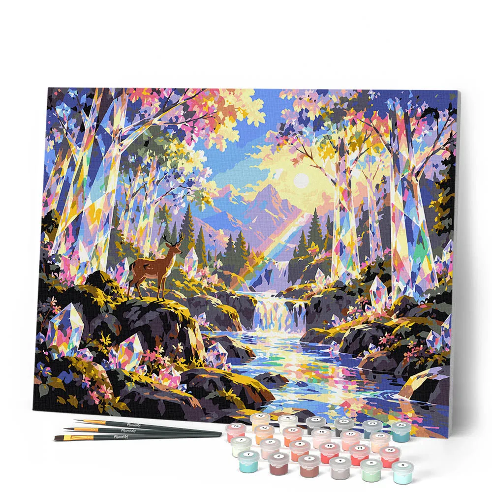 Figured'Art Prismatisch Kristalbos schilderen op nummer 40x50cm