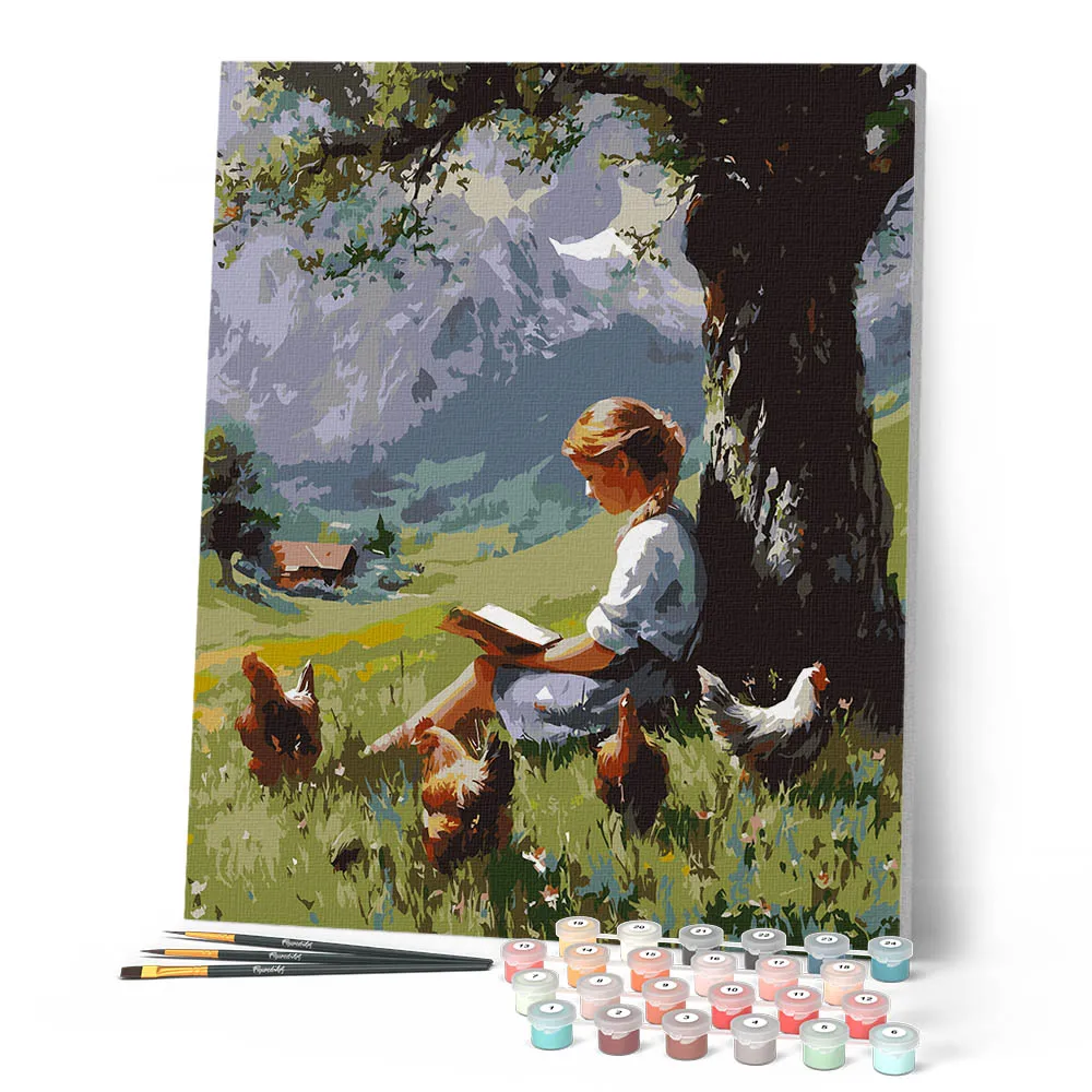 Figured'Art Vintage schilderij van taferelen op het platteland schilderen op nummer