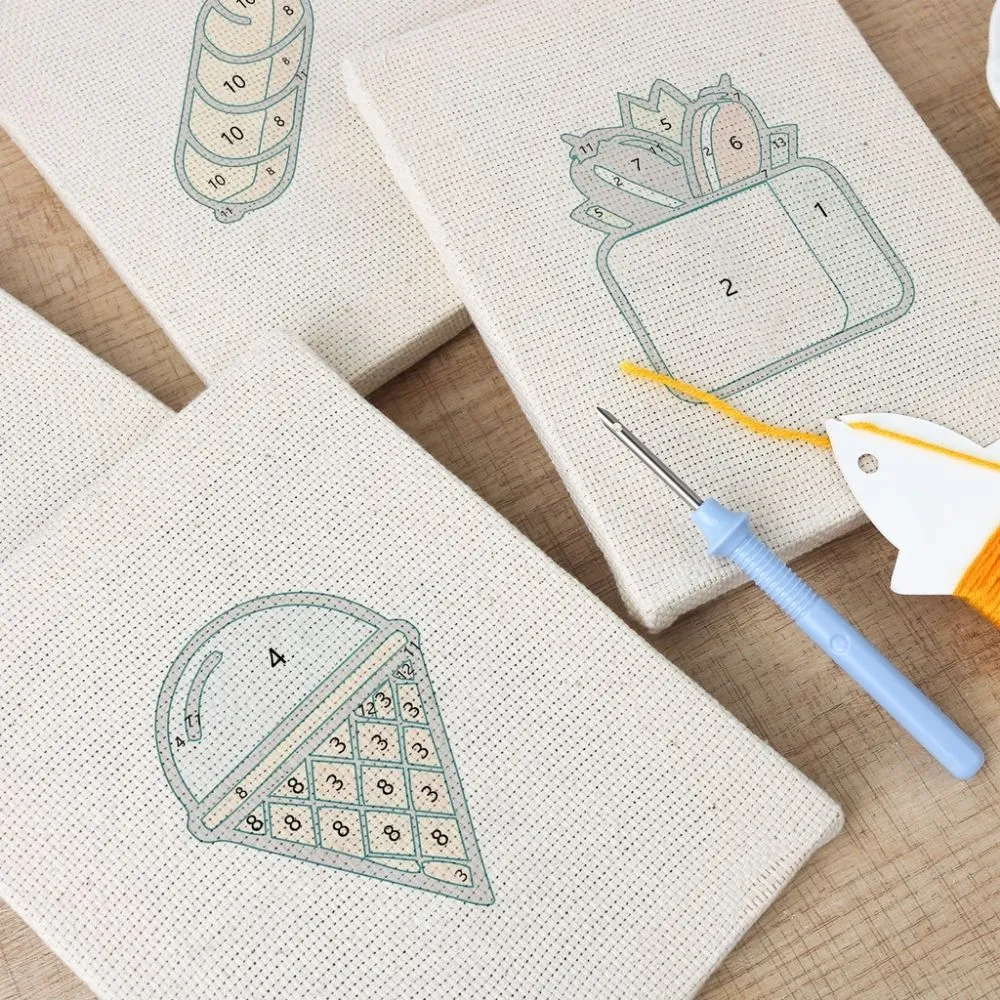 Figured'Art Zoete Momenten punch needle set 4 stuks met frames