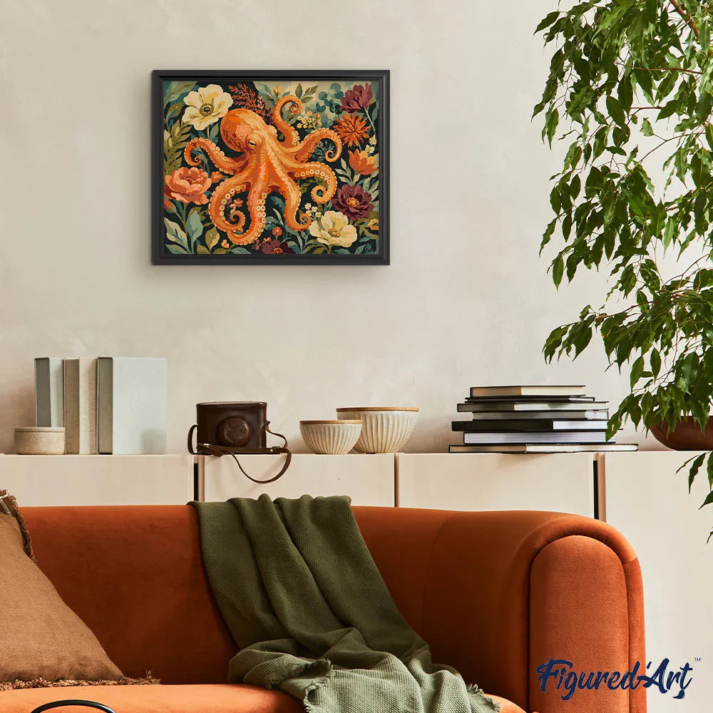 Figured'Art Octopus in Bloei Schilderen op Nummer 40x50cm Acryl