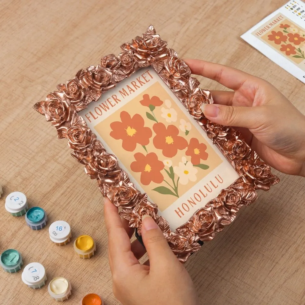 Figured'Art Mini Bloemenmarkt Honolulu schilderen op nummer 15,7x9,7cm lijst