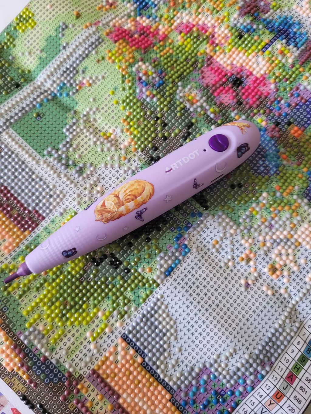 ARTDOT Elektrische diamond painting pen vacuum paars draadloos