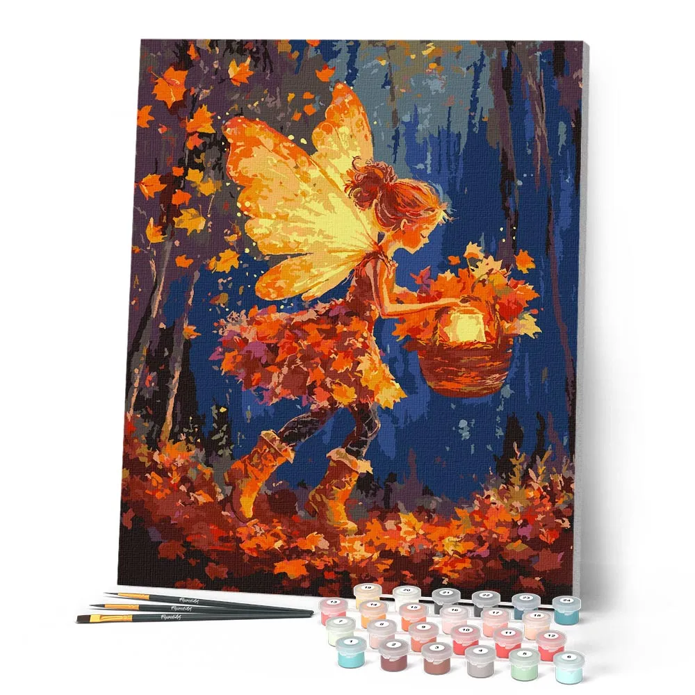 Figured'Art Bladverzamel-fee schilderen op nummer 40x50cm herfst