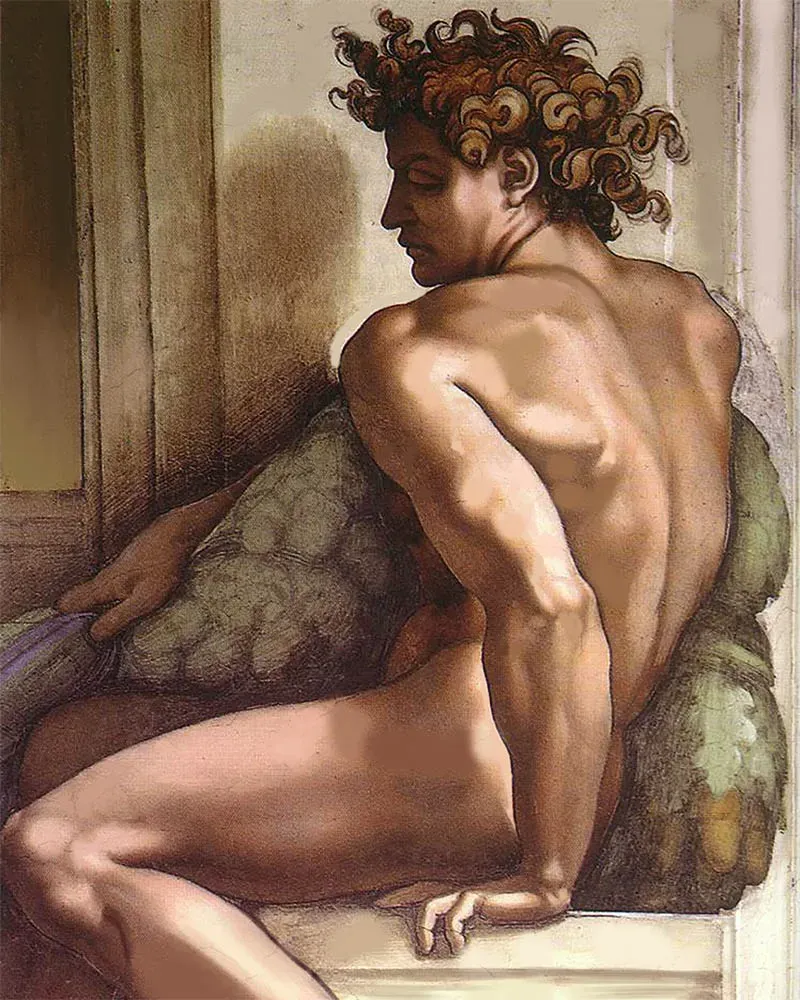 Figured'Art De Ignudi Michelangelo schilderen op nummer 40x50 cm portret