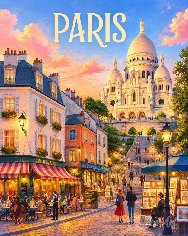 Figured'Art Sacré-Cœur Parijs schilderen op nummer 40x50 cm