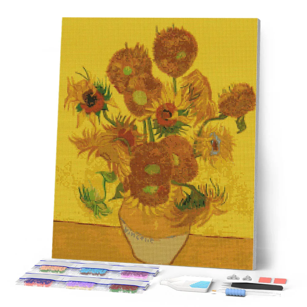 Figured'Art Zonnebloemen Van Gogh diamond painting 40x50cm