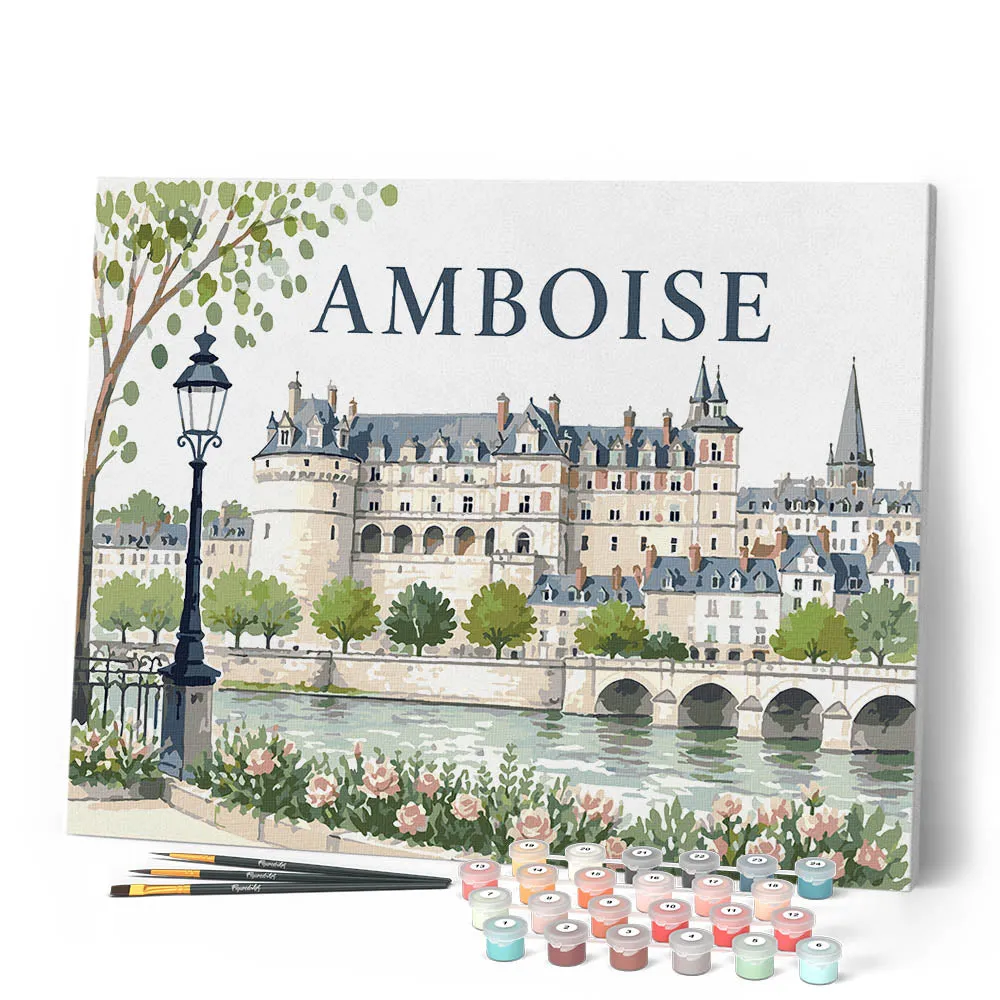 Figured'Art Amboise Kasteel schilderen op nummer 40x50cm gemiddeld