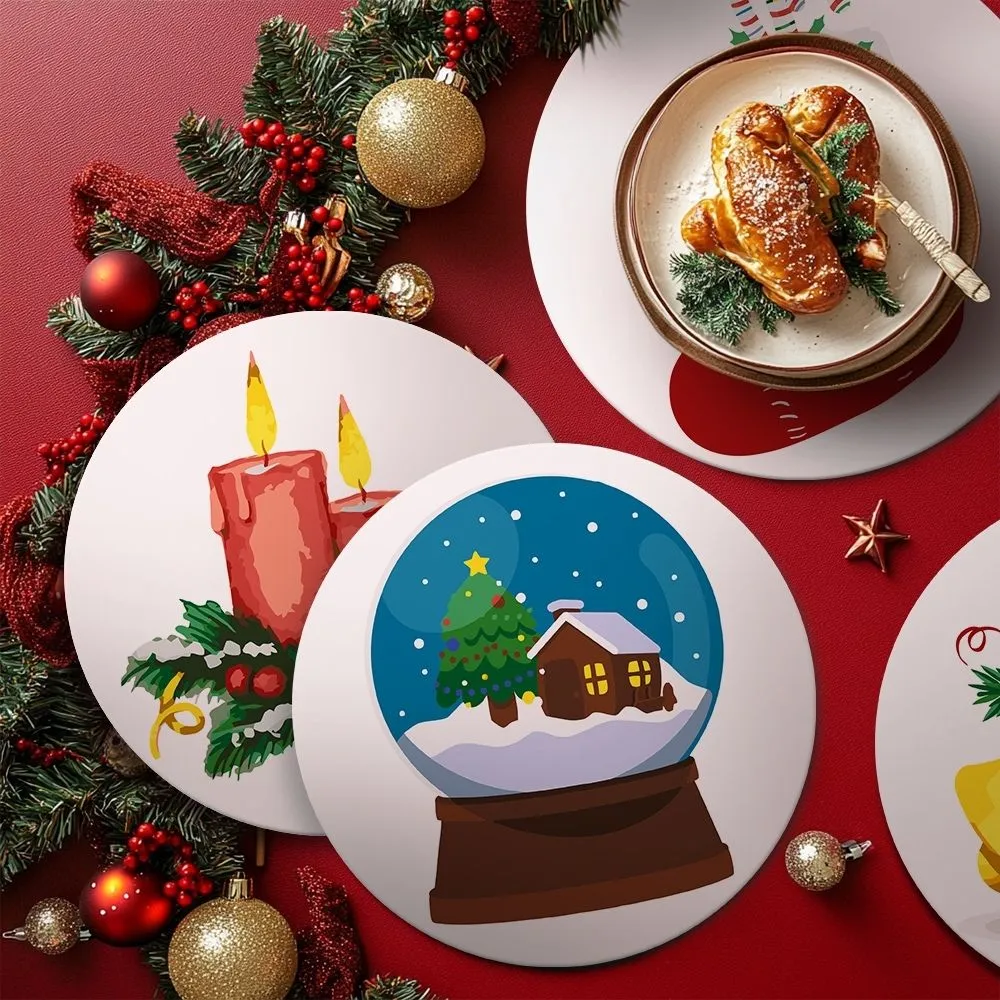 Figured'Art Klassiek Kerstplezier placemats schilderen 20cm 4 stuks